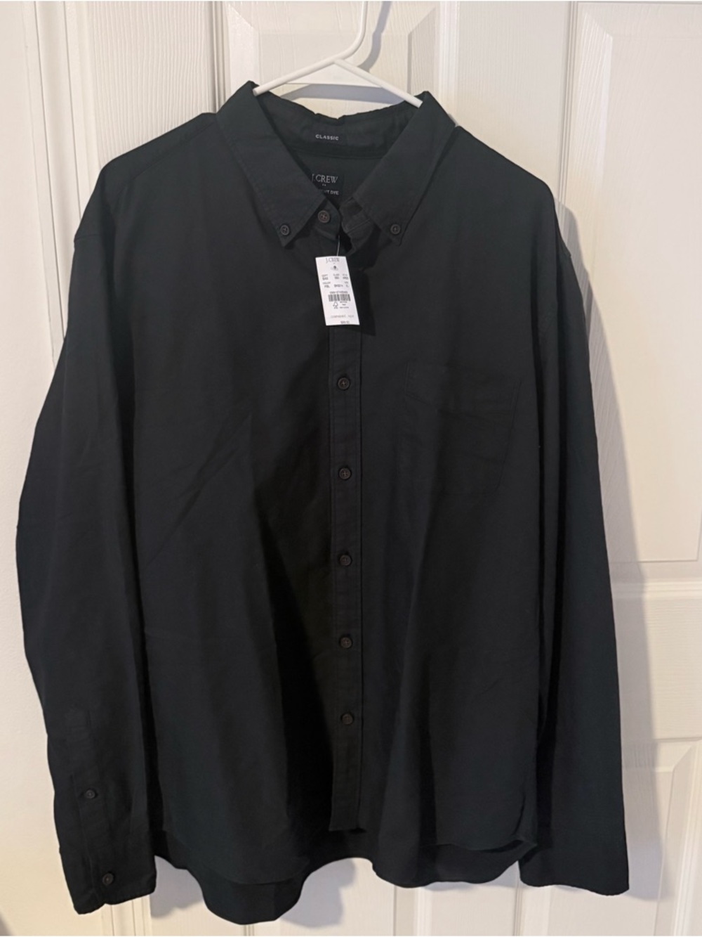 J. Crew Men’s Black Long-Sleeve Button-Down Shirt